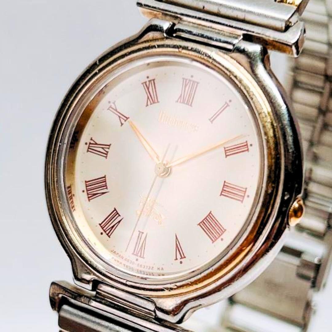 Used Burberry Watch Ladies Old 00s Y2K 4630-E62283 Burberry Silver Dial Gold