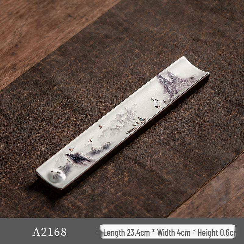 Guochao River & Mountain Ceramic Incense Holder - Retro Incense Stick Tray for Indoor Use