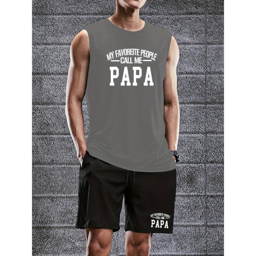 

Men s Polyester Trendy Graphic Print Tank Top Shorts Set Soft Touch Wrinkle Resistant Easy Care Summer Daily Lounge Outfit XXL сірий
