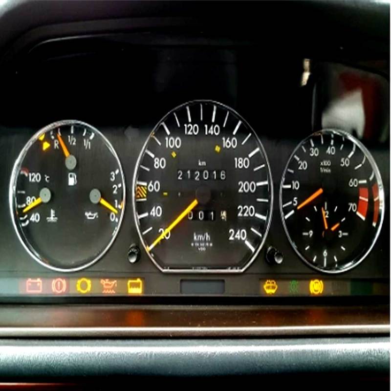 Speedometer Gauge Dial Rings Bezel Trim Rings For Mercedes Benz W124 1984-1995 W126 1979-1991( Chrome Silver )