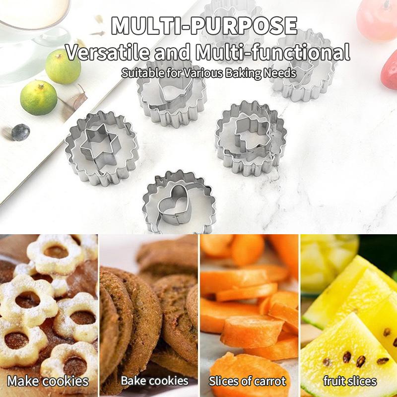 Metal Pastry Cookie Cutter Set Mini Christmas Sandwich Biscuit Baking Molds Xmas Tree Snowflake Gingerbread Shape Cakes Decor