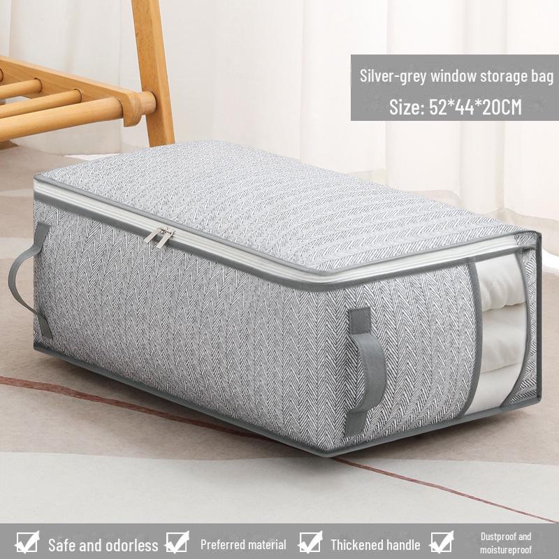 Large Capacity Window Zipper Storage Bag for Clothes & Quilts