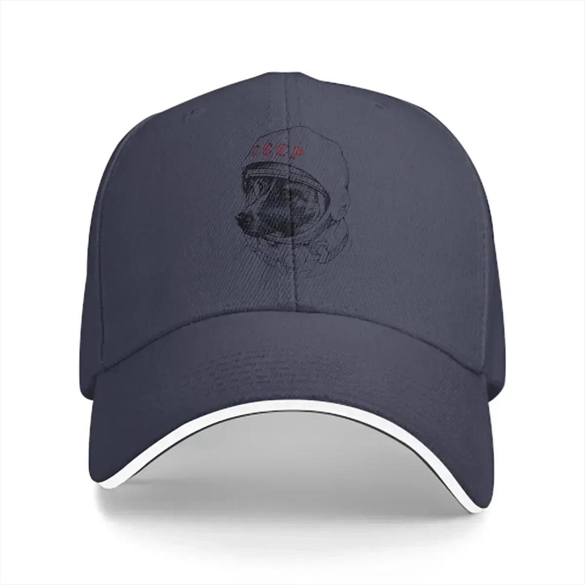 Summer Cap Sun Visor Laika Space Traveler Hip Hop Caps Russian USSR CCCP Cowboy Hat Peaked Hats Adjustable