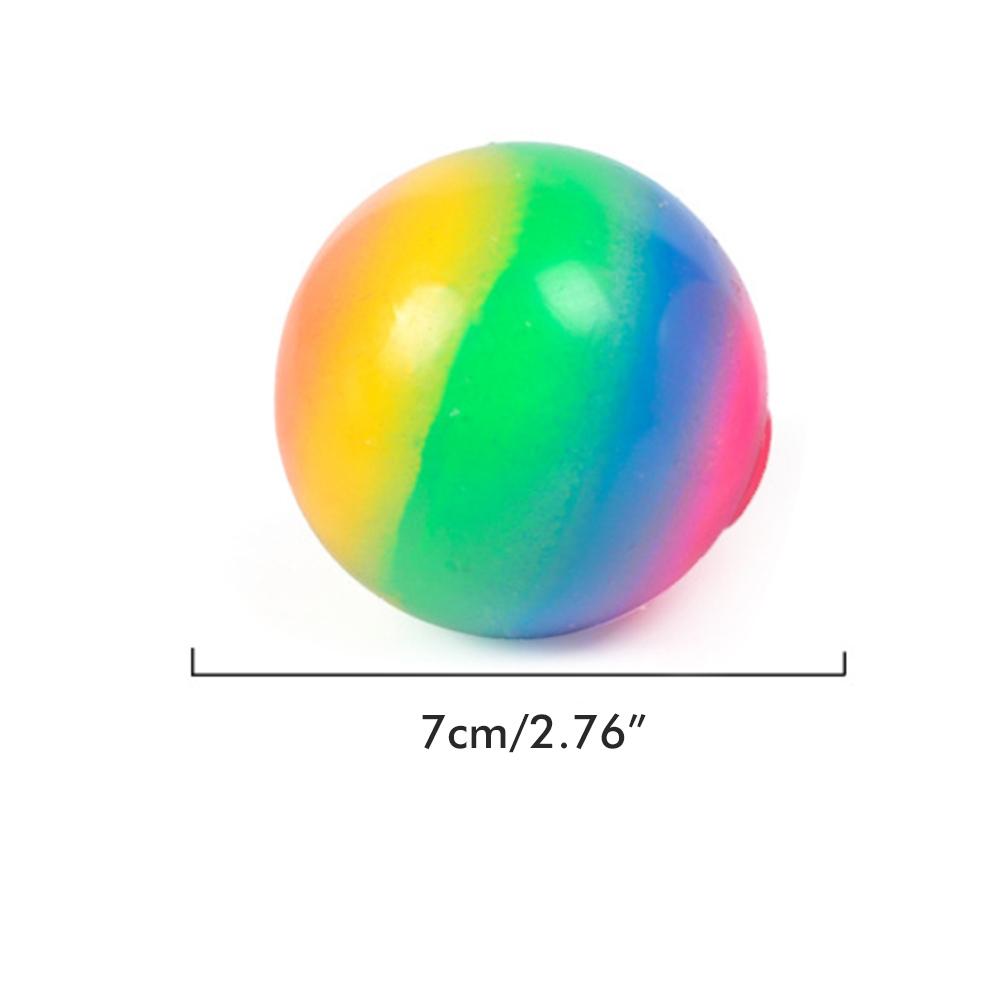 7CM Rainbow Balls Hand Exercise Stress Balls Relieve Stress Slow Bounce Decompression Balls Toy