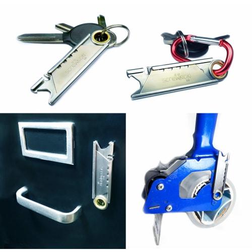 Screwpop Stainless Steel Utility Knife Mini Knife 3.0 (Utility Knife 3.0 for Keychain) with Keychain Multi-Tool, Carabiner, Cutter, and Bottle Opener