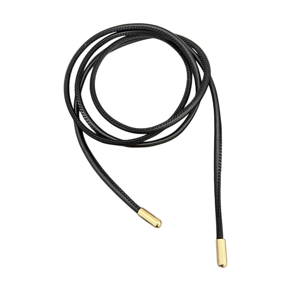 Women's PU Leather Thin Belt Vintage Style Waist Chain Decorative Slim Waist Strap Belt for Dress and Coat Decor