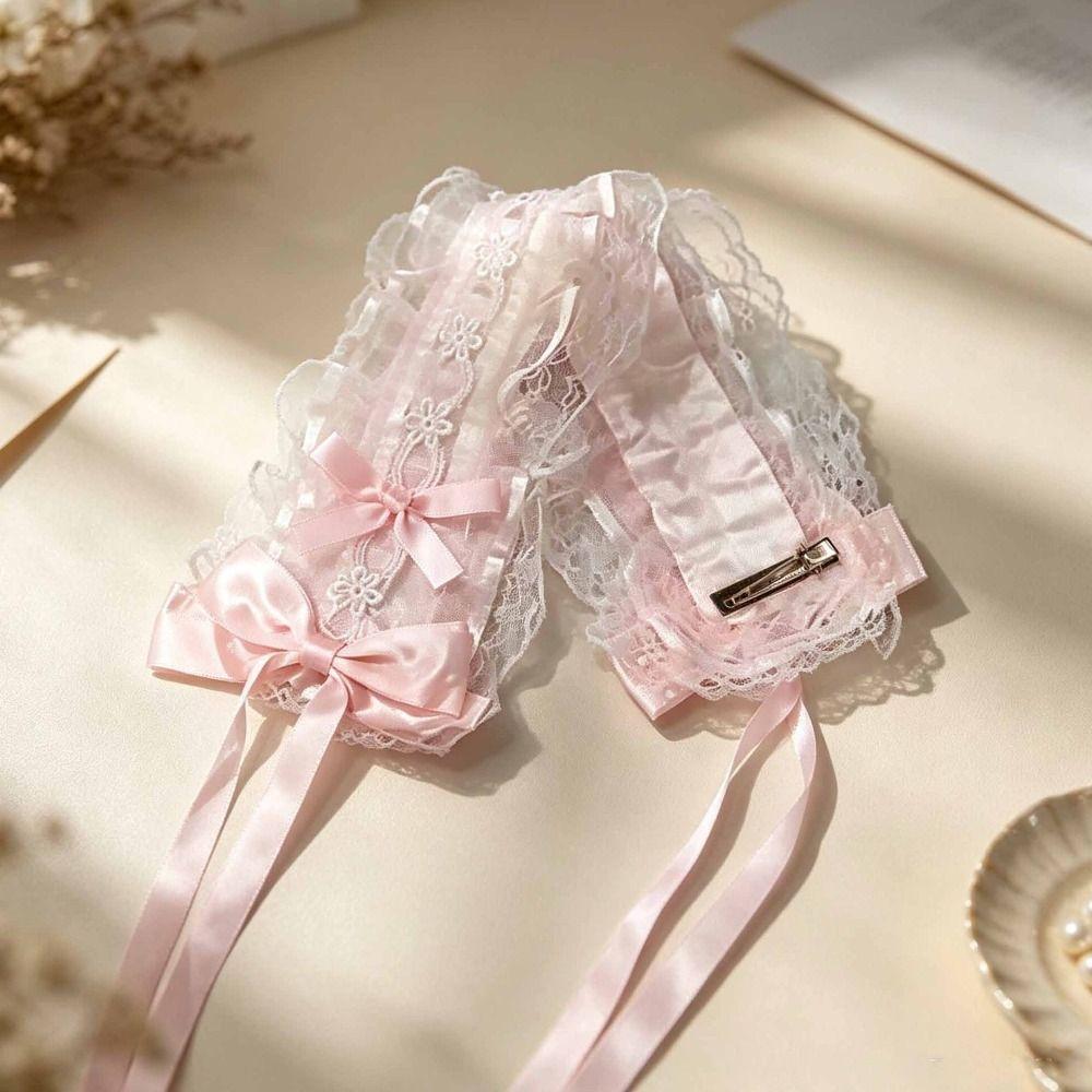 Polka Dot Lace Headband Floral Lace Princess Headdress Cute Bow Headband Princess Outfits