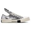 Rick Owens X Converse TURBODRK Chuck 70 Low Silver Lacquer Unisex Sneakers Egret Black A01292C