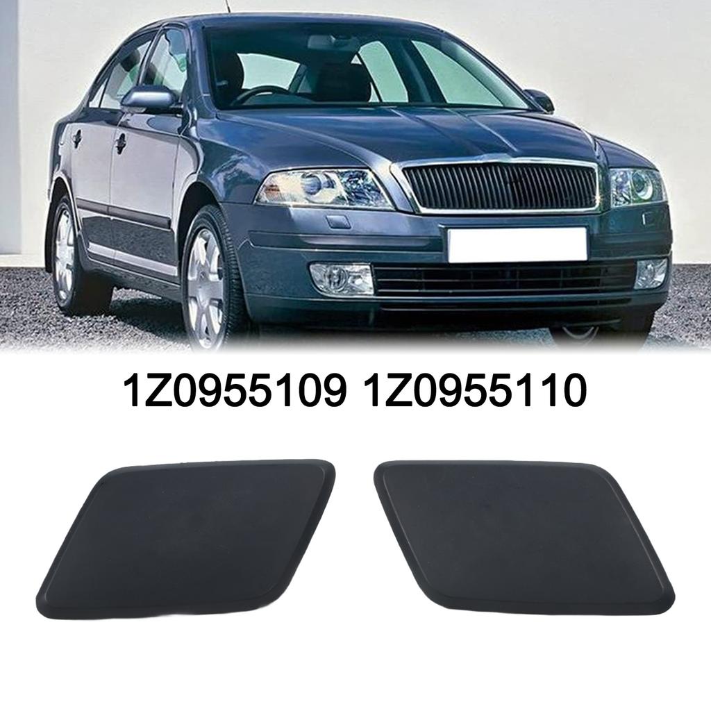 1Pair Auto Front Bumper Headlight Washer Nozzle Cover Cap For Skoda Octavia Mk2 1Z0955109 Automotive Accessories