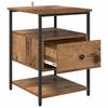 Nightstand with Drawers Rustic Wood Look 40 X 42 X 56 Cm Engineered Wood