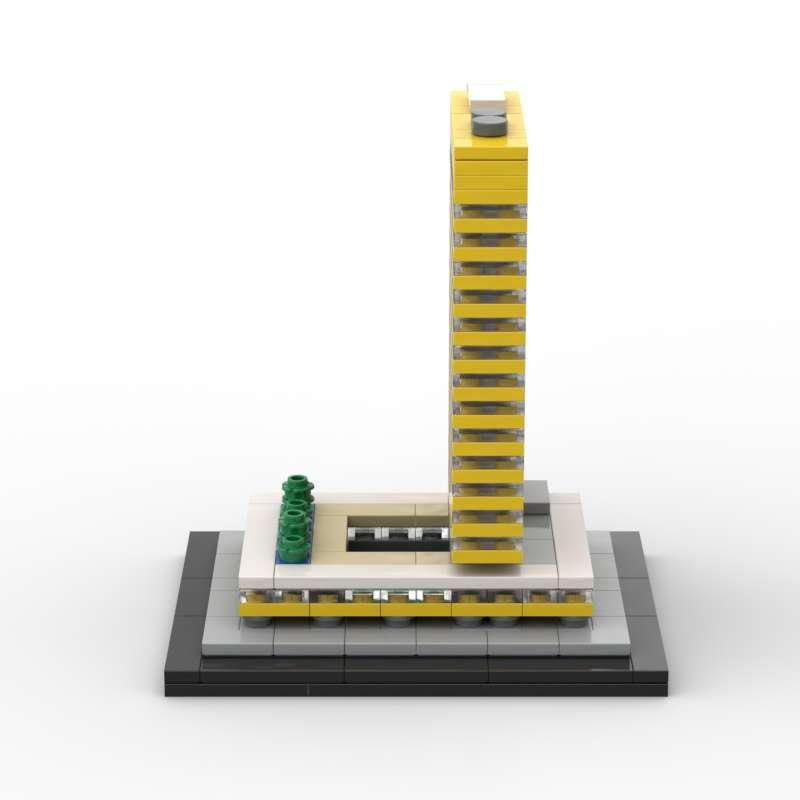 MOC Small Particle Splicing Block Mini Building Tall Building Model Children's Puzzle Education Simple DIY Toy Gift