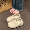 Wide Feet Fat Feet Women's Shoes Spring and Autumn Velvet Office Bag Head Half Drag Outside Wear One Pedal Pregnant Women Shoes Pregnancy Edema