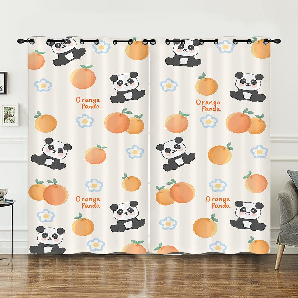 Curtain Cartoon Animal Plaid Blinds Digital Printing Blinding Curtains Punching