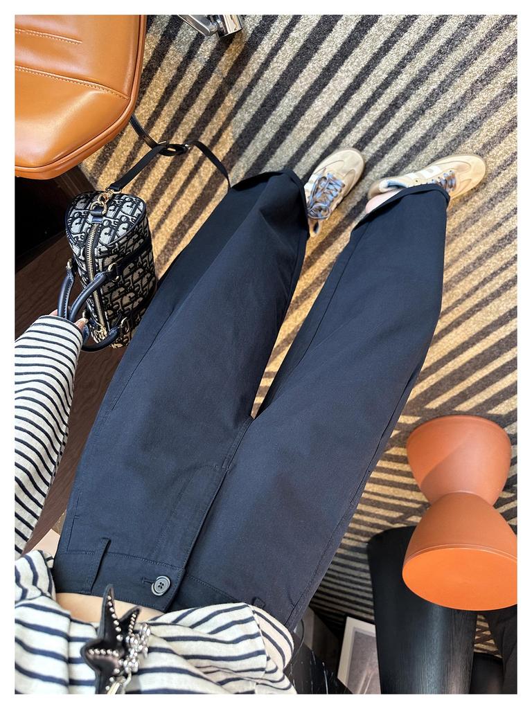 Lyocell Nine-point Straight-leg Grandma Pants—Women's 2026 Petite Wide-leg Casual