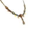 Les Trésors De Lily [D3962] - Brown / Turquoise 'Luxor' Designer Necklace