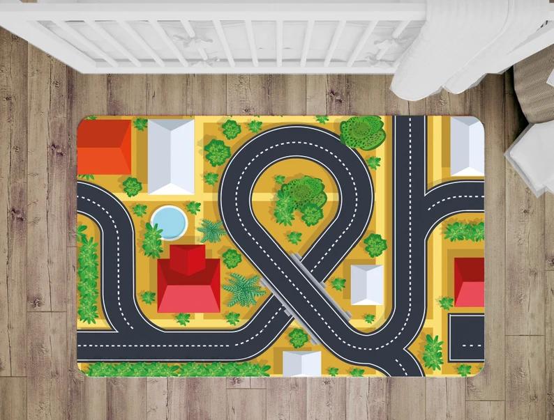 

Children s Soft Climbing Mats City Road Carpets Airplane Terminal Racing Tracks Rail Transit Carpets Children s Room Decorations 40x60cm