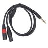 Unbalanced Y Splitter Cable 6.35mm Stereo Breakout Cable  Signal Splitting