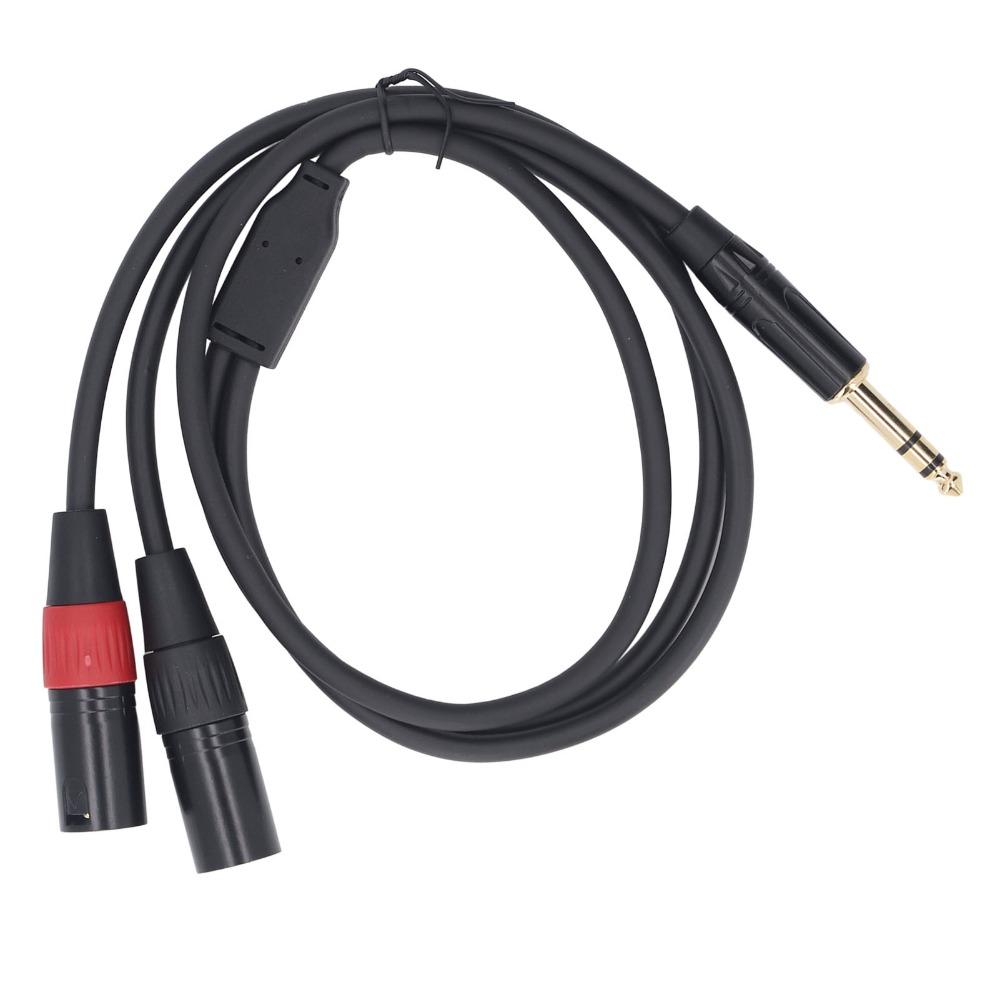 Unbalanced Y Splitter Cable 6.35mm Stereo Breakout Cable  Signal Splitting