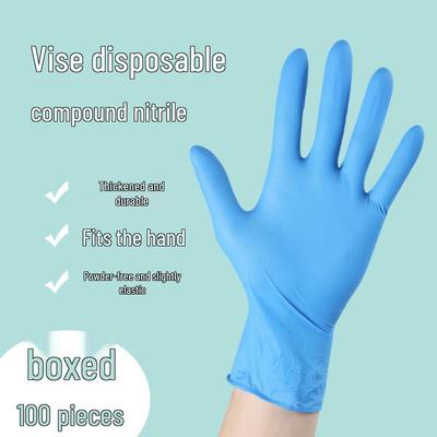 Vise Blaue Verdickte Nitril-Einweghandschuhe - Langlebig, Lebensmittelqualität für Schönheit, Gastronomie und den Heimgebrauch.