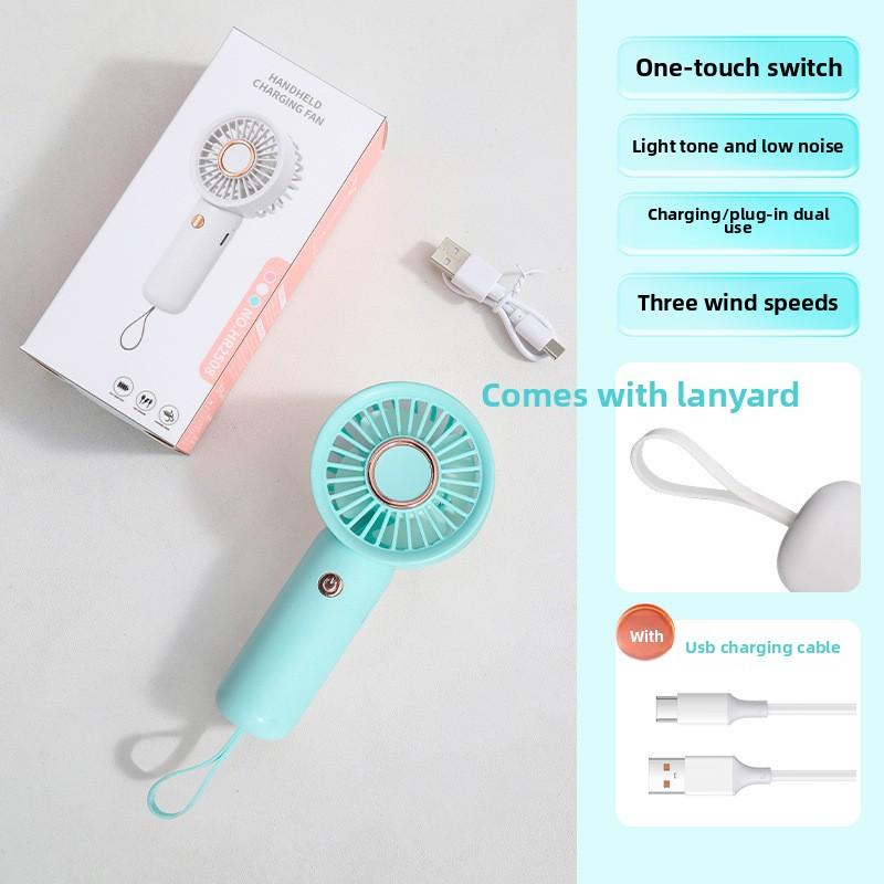 

Новый минималистичный подвесной веревочный маленький вентилятор, перезаряжаемый от USB, портативный, студенческий, мини-ручной, офисный электрический вентилятор зелёный