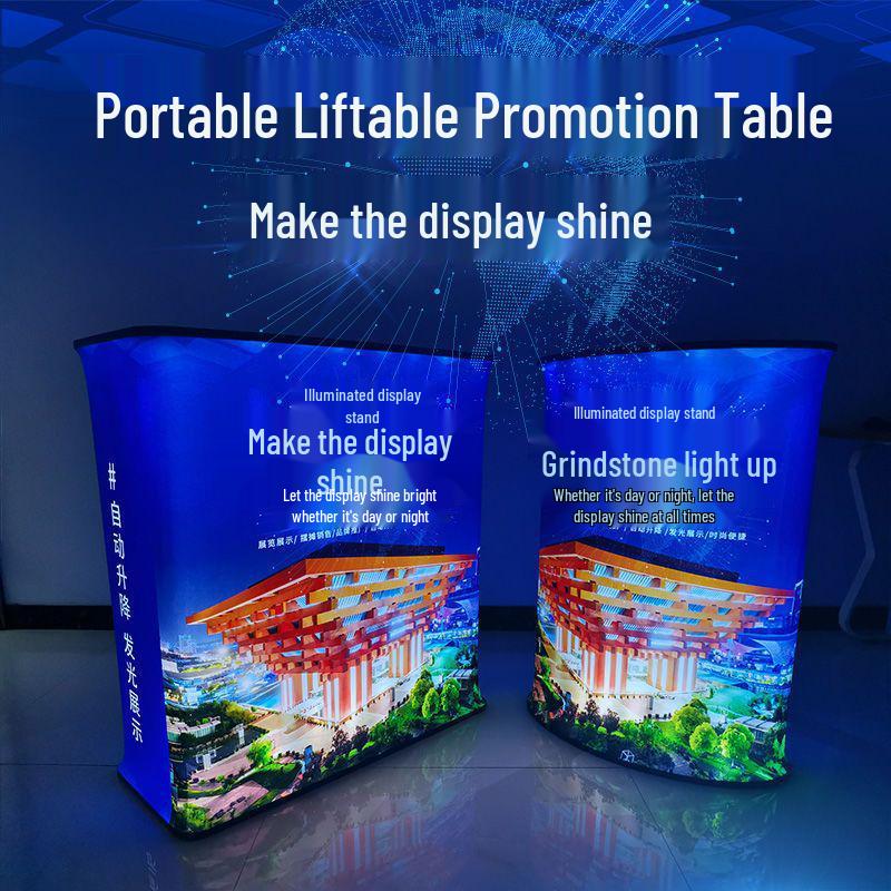 Luminous Hydraulic Pop-Up Frame: Foldable Display Stand & Quick Show Reception Table