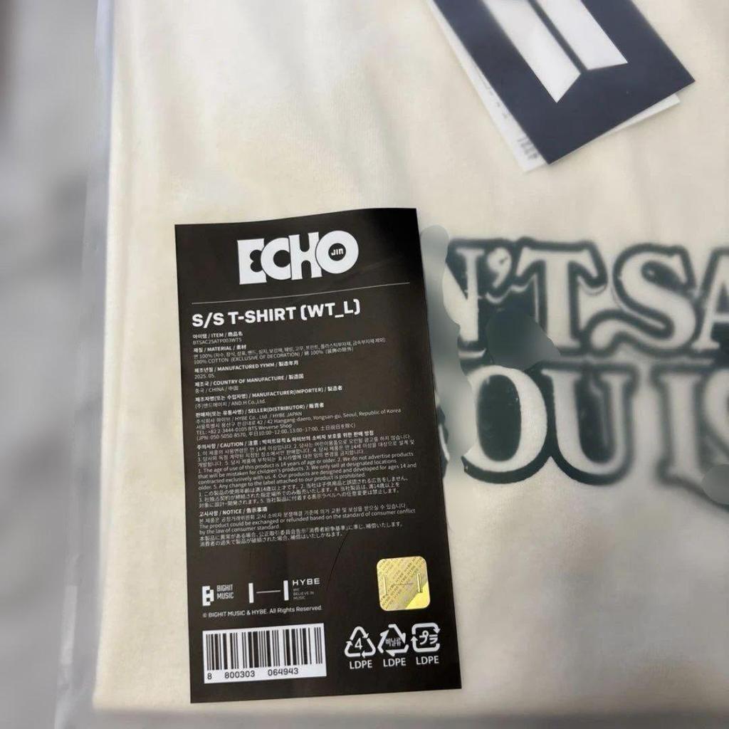 [USED] JIN [Echo] S/S T-SHIRT L size official item