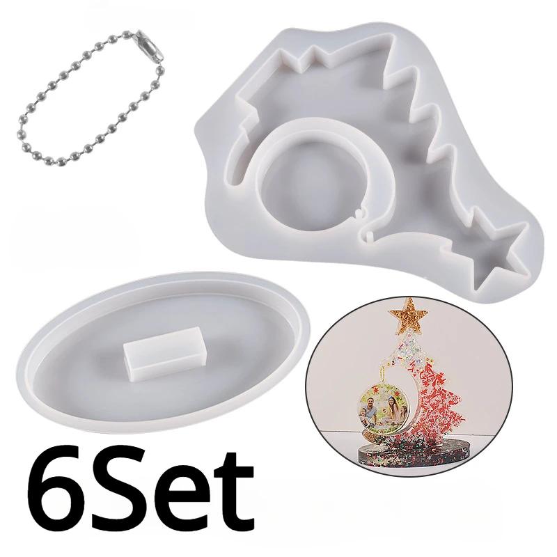 DIY Christmas Tree Photo Frame Silicone Mould Crystal Epoxy Craft Casting Mould Handmade Home Decoration Christmas Resin Moulds