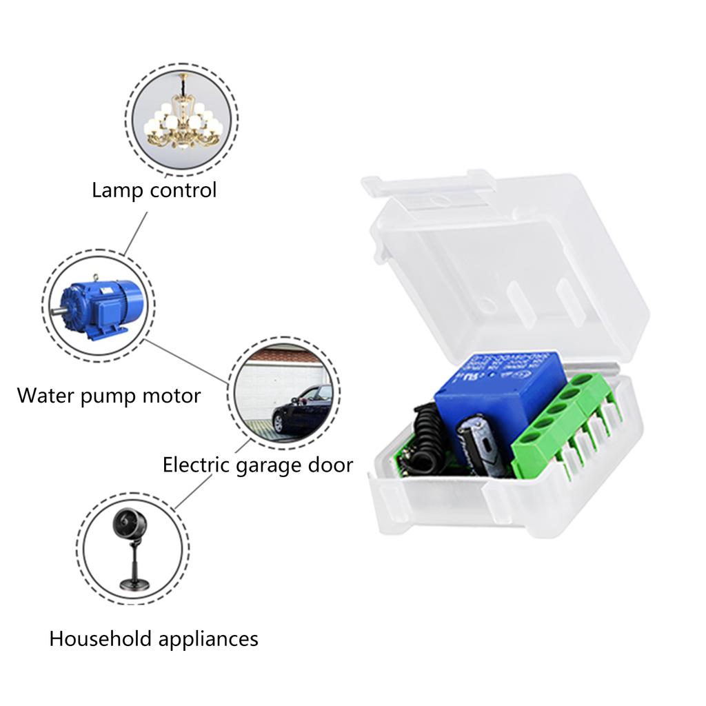 433MHz DC12V 1 Channel Wireless Relays Remote Control Switches Receiver Transmitter Remote Controller For Garage