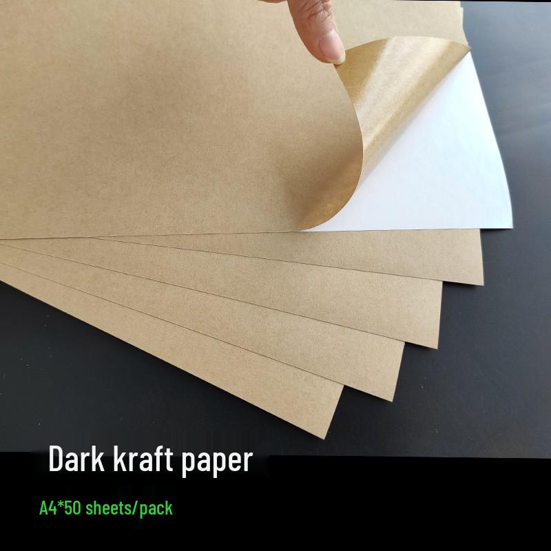 Self-Adhesive Beige Kraft Watermark A4 Paper, 100g, Inkjet Printable Stickers
