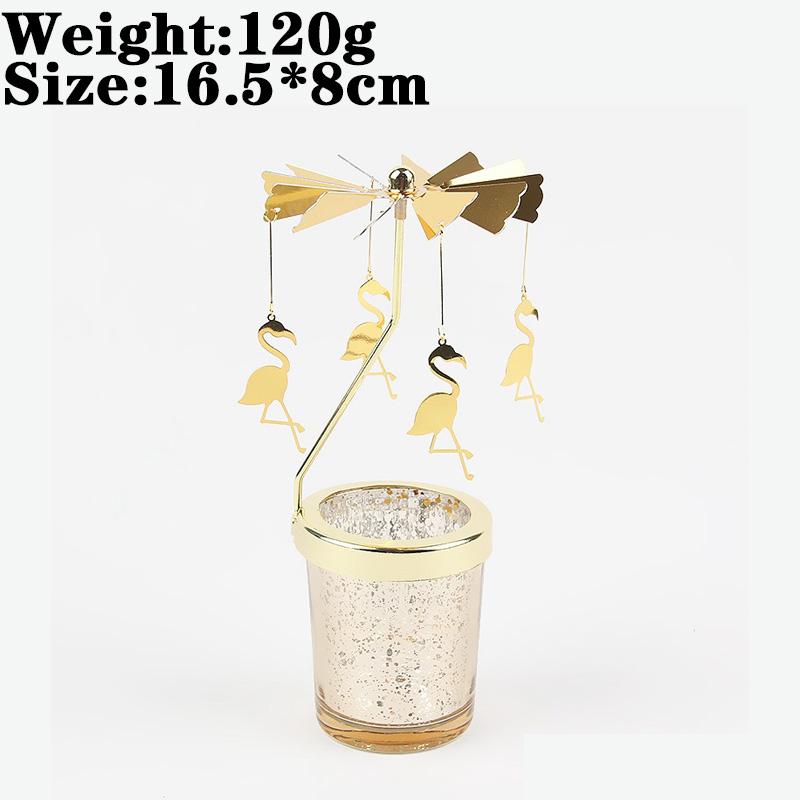 Love Wedding Candle Holders Snowflake Deer Fairy Rotating Candlestick Metal Tray Romantic Home Decoration Christmas Ornament