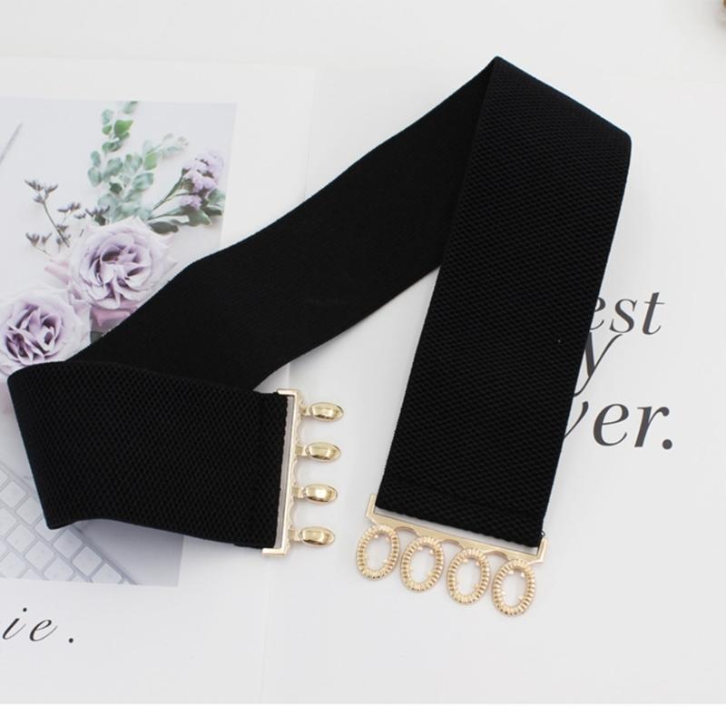 Stretch Belt for Women Ladies Dress Corset Fashion Female Stretch Belt with Alloy Buckle for Banquet Dress Decorations
