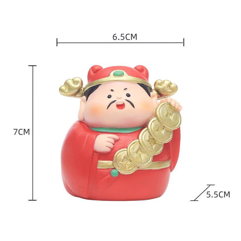 Figurines du Dieu de la richesse à cinq voies, trésor chinois Feng Shui, statue porte-bonheur en résine, décoration de voiture, de maison ou de bureau