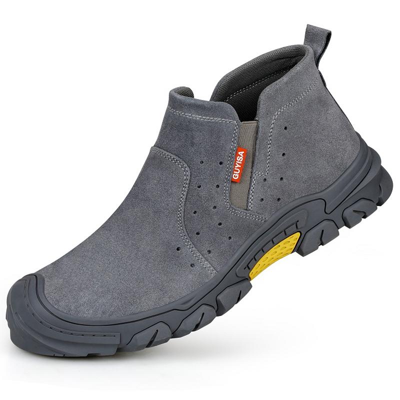 New welding shoes for Men, anti smashing, anti piercing Safety Shoes suede leather, construction site protection Work boots