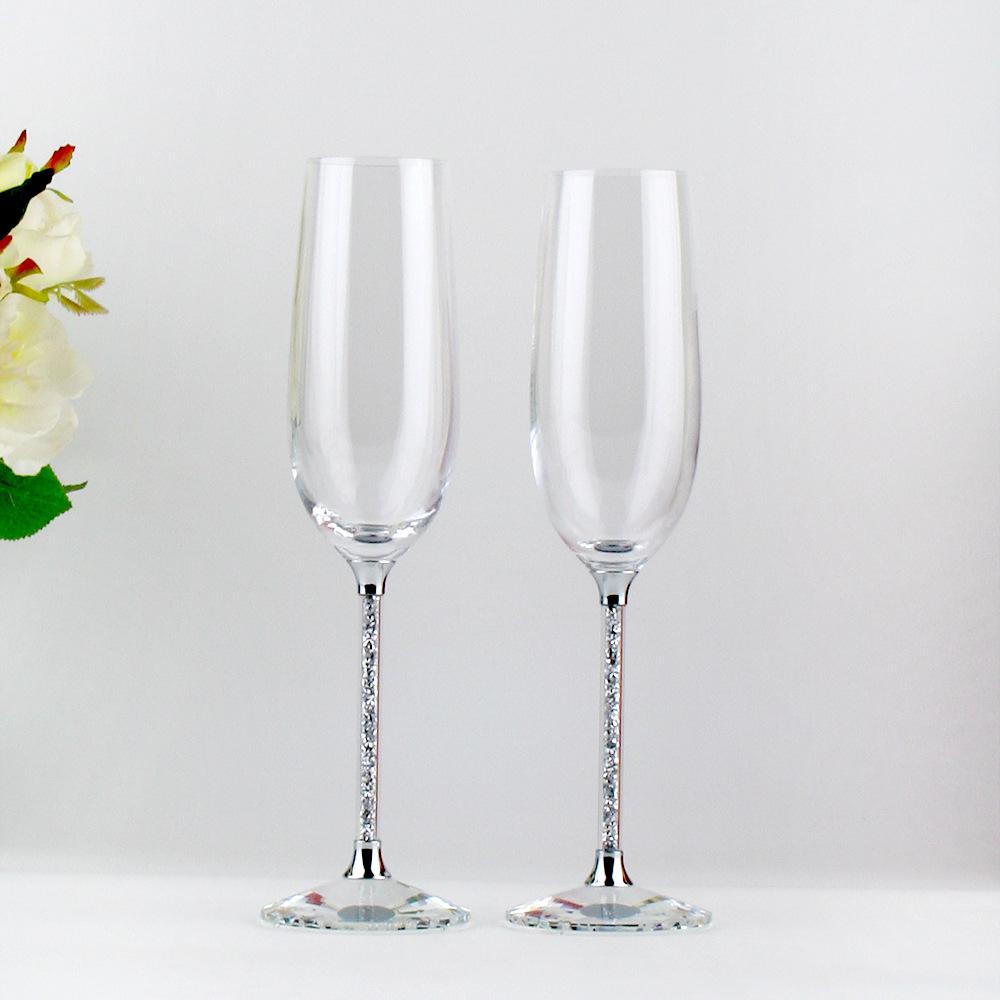 2pcs 230ml High-end Light Luxury Crystal Glass Goblet Red Wine Glass Champagne Glass Set Household Wine Glass Gift