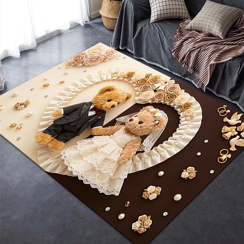 2025 New Wedding Teddy Carpet Rug for Living Room Bedroom Home Sofa Decoration,Kids play Non-slip Floor Mat13