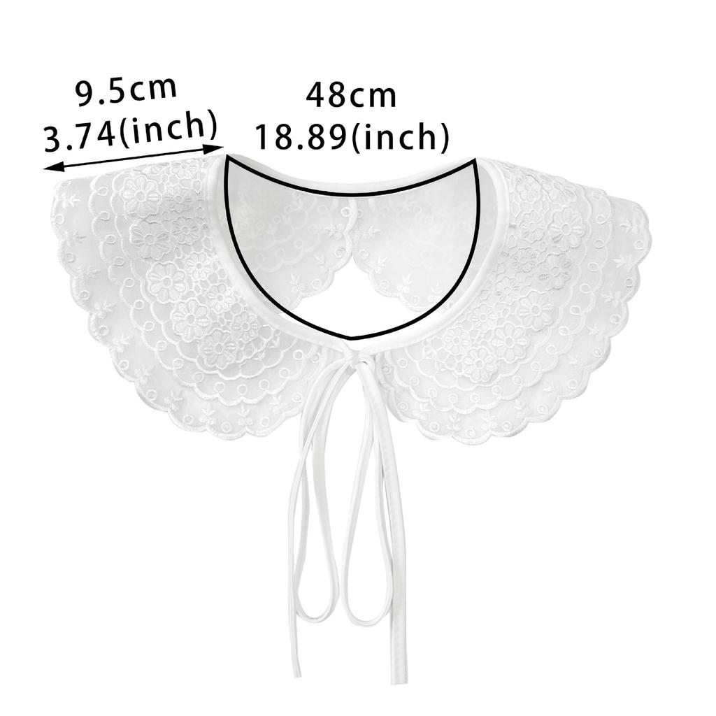 Spring And Autumn Embroidery Lace Large Collar Decorative Shirt Clothing Fake Collar Lace Hollow Lace Small Shawl Petal Collar