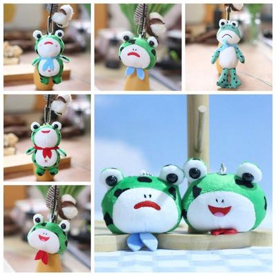 Plush Frog Plush Keyring Stuffed Doll Red Scarf Frog Plush Pendant   School Bag Pendant