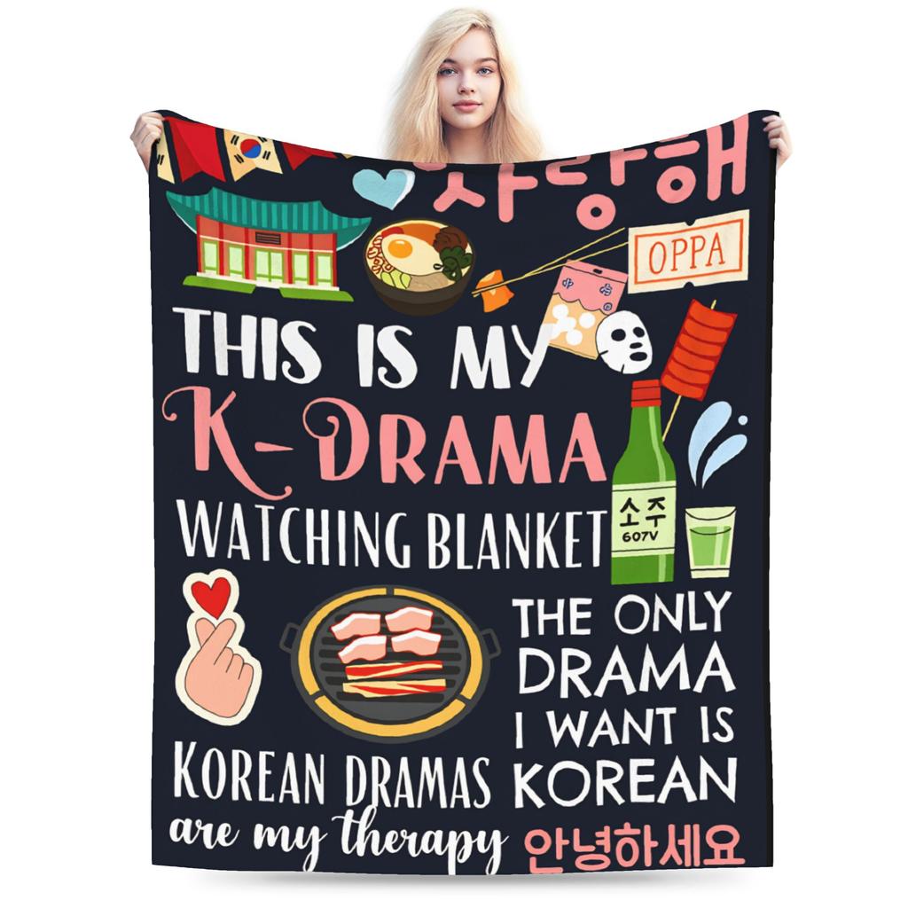 K-Drama K Pop Korean Blanket Quality Super Warm Throw Blanket Winter Child Home Decor Funny Bedspread