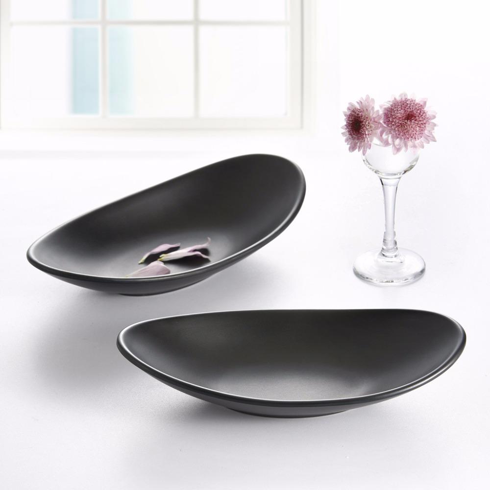 Black Frost Imitation Porcelain Dinnerware Ingot Shaped Plate Fashion Restaurant Melamine Sashimi Dish A5 Melamine Tableware