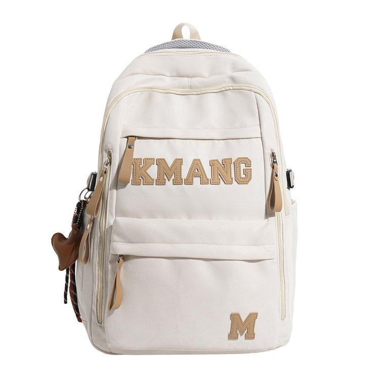 Schoolbag Fashion Embroidery Letter Backpack Middle School High School College Student Large Capacity School Bag Hong Kong Style Retro Commuter