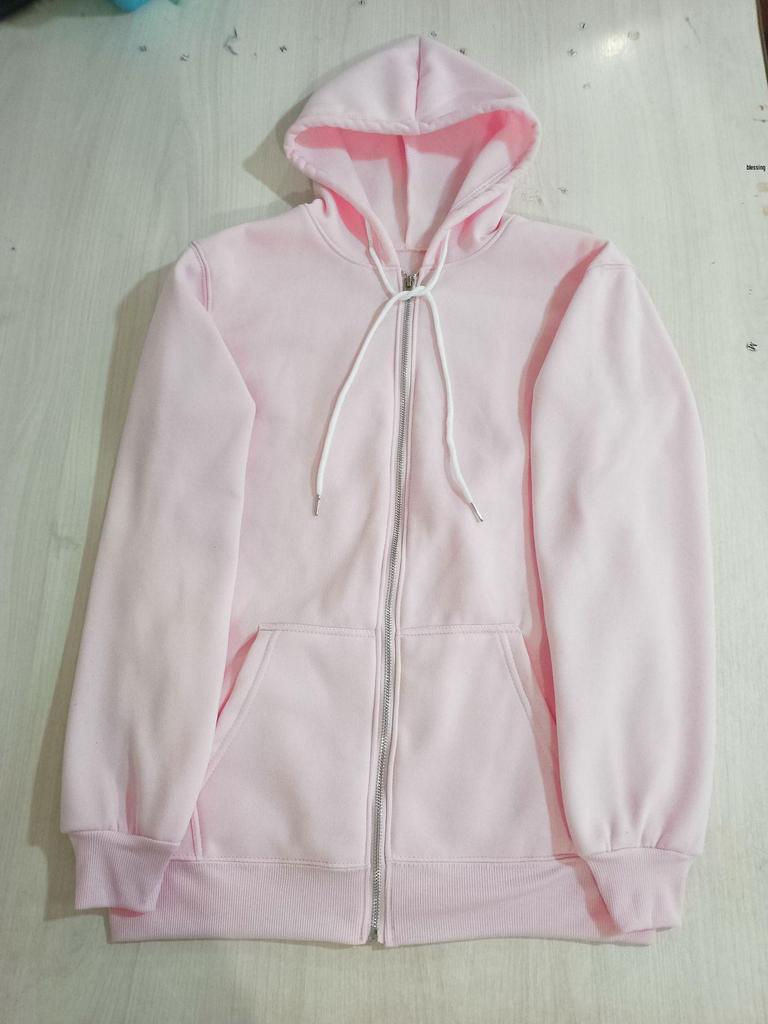 Casual Drawstring Zipper Hoodie Jacket with Pockets