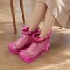 1 Pair Massage Foot Bath Shoes, Portable Feet Soaking Tub Feet Spa Shoes, Pedicure PVC Tall Foot Soaker for Foot Massage Relax