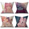 Darling In The FranXX Zero Zero Two Cushion Cover Car Throw Pillow Case For Sofa Car Christmas Gift 40x40cm 45x45cm