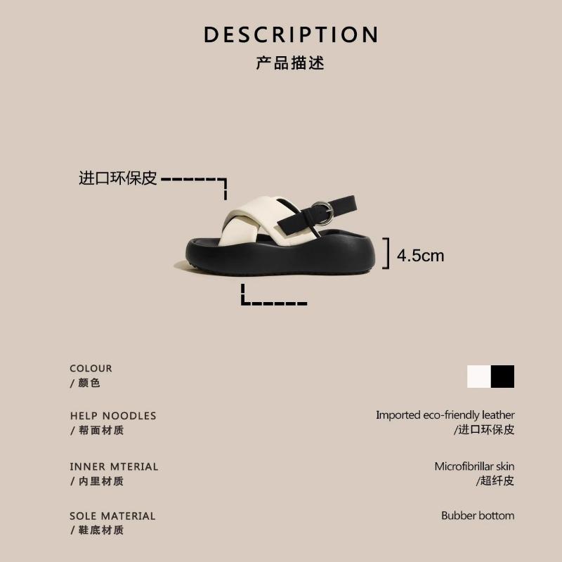 Sandals women's new summer summer models popular versatile word with thick sole black Roman sports women's shoes