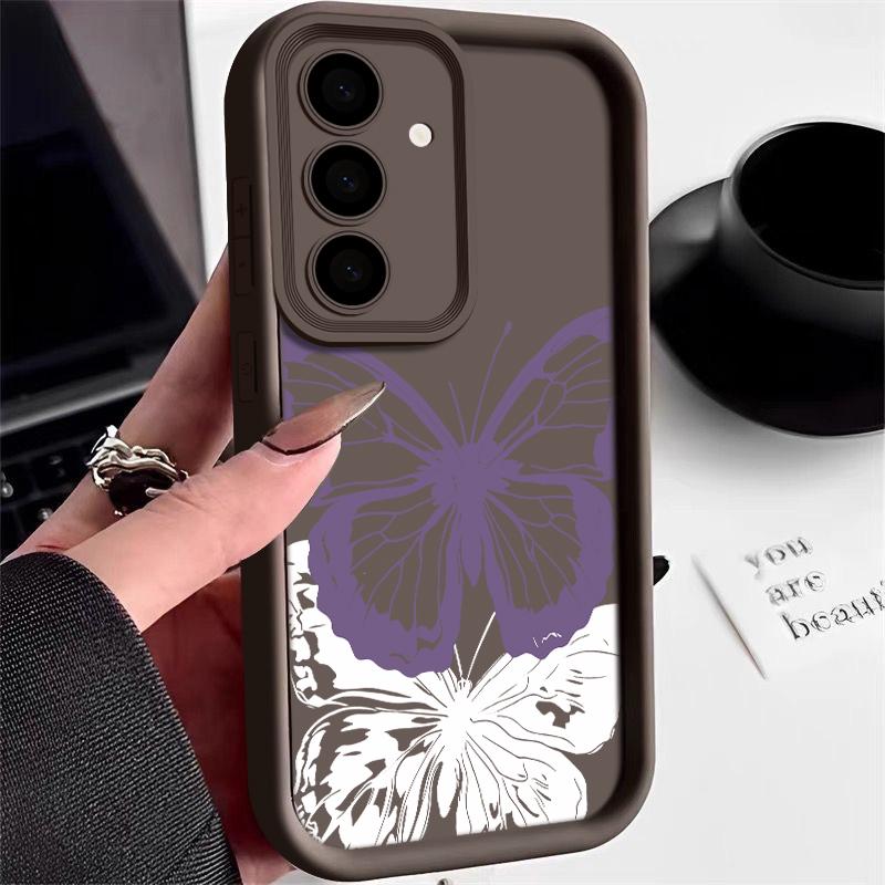 Handyhülle aus TPU mit Leopardenmuster und Herzaufdruck für Samsung Galaxy S25 Edge S24 FE S23 S22 Ultra Plus A17 A56 A36 A16 A15 A55 A54 A53 5G Weiche Handyhülle