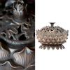 Alloy Craving   Incense Burning Flower Base Buddhist Supplies Home Decoration(Bronze)