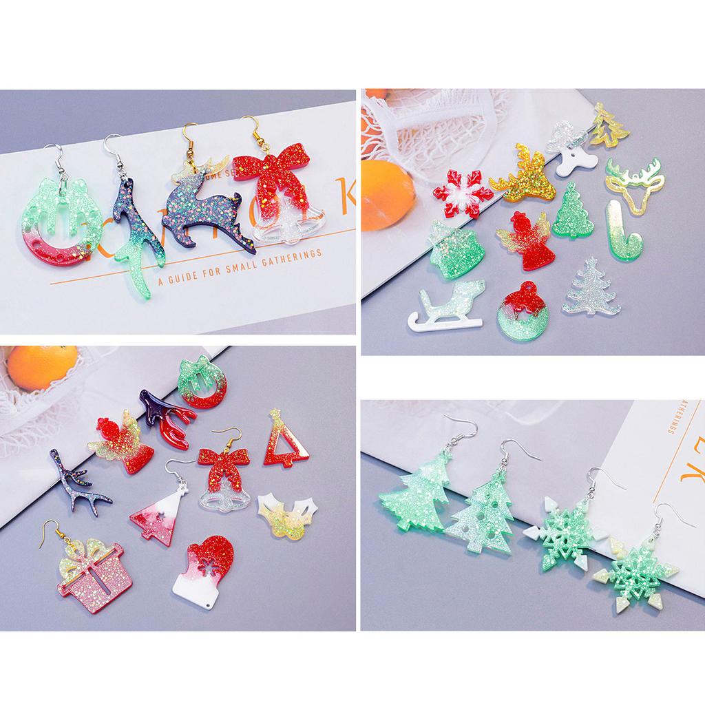 Ohrring Anhänger Silikonform DIY Weihnachtsanhänger Kristall Epoxidharz Schmuckherstellung Formen Handgefertigte Schlüsselanhängerform
