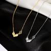 Banyan Tree Silver Letter Love Necklace: 3D Heart Clavicle Chain for Women