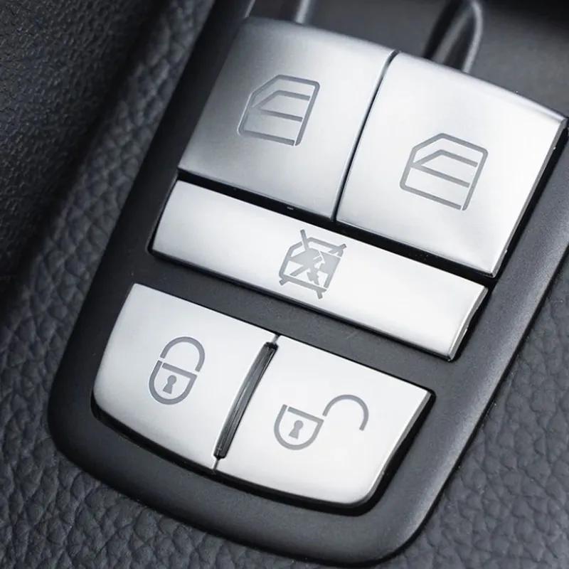 Car Window Glass Lifting Button Cover Sticker Trim For Mercedes Benz A B R GL ML Class W169 W245 W164 X164 W251