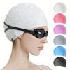Cuffia da nuoto impermeabile in silicone con motivo a goccia d'acqua, taglia maggiorata e design antiscivolo, specificamente progettata